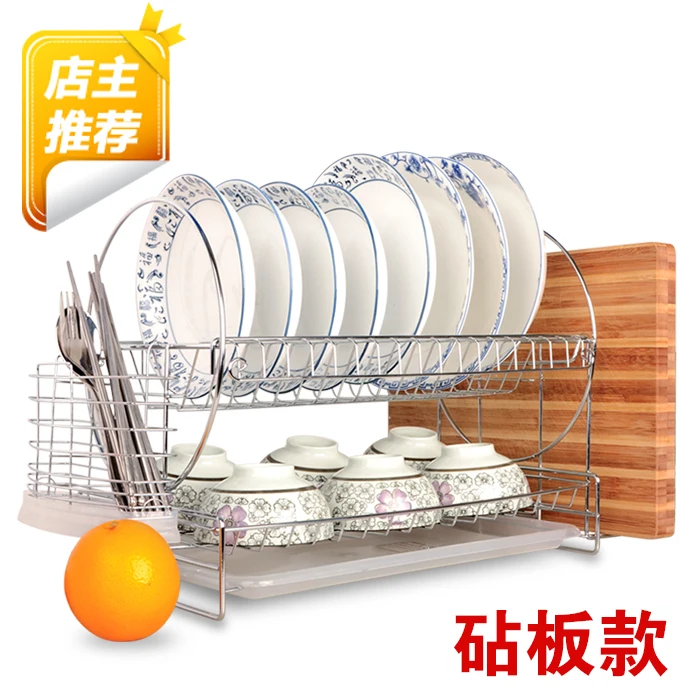 new year Free Shipping Stainless steel bowl rack shelf plate rack