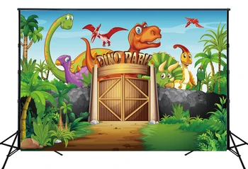 

Jurassic Theme Backdrop Jungle Dinosaur Park Photography Filming Booth Background Custom Birthday Cake Table Decor Photo Props