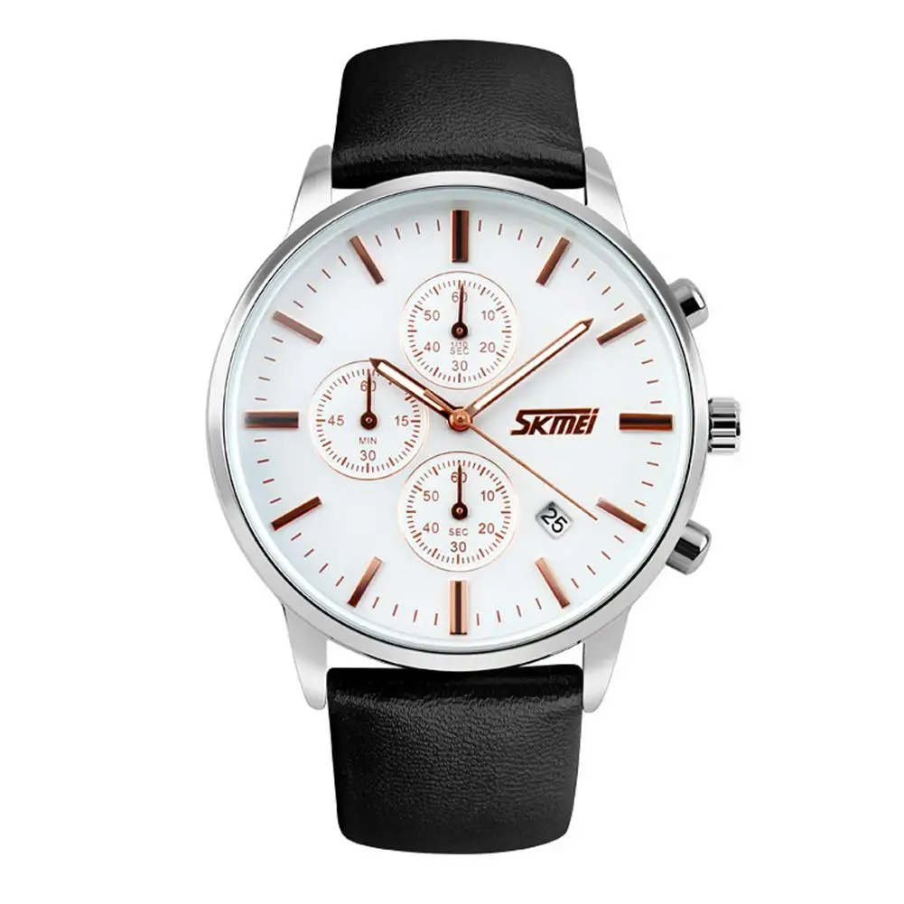 2018 Модные мужские Роскошные наручные часы водонепроницаемый искусственный кожаный ремешок секундомер кварцевые Sub-Dial наручные часы в