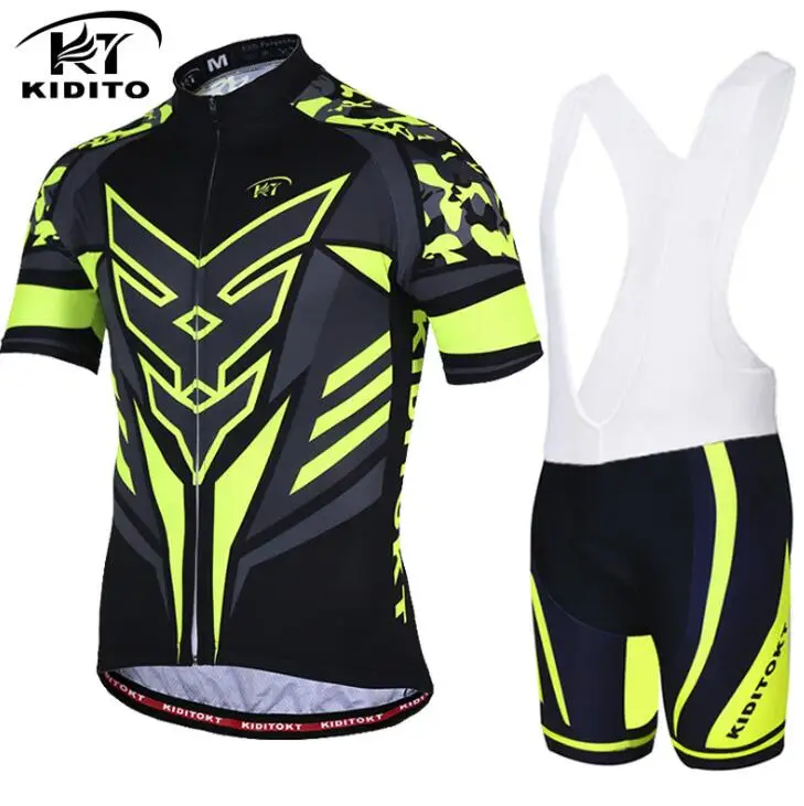 KIDITOKT набор Джерси для велоспорта pro team ropa ciclismo bicicleta bike bycicle maillot ciclismo hombre uniforme одежда для велоспорта - Цвет: Jersey and Bib Pants