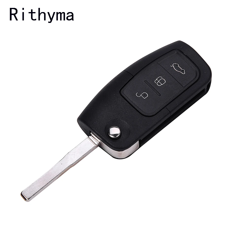 

Flip key Folding Modified Uncut Car Blank Key Shell Remote Fob Case For Ford Focus Fiesta C Max KaMondeo 2 3 Cover with logo