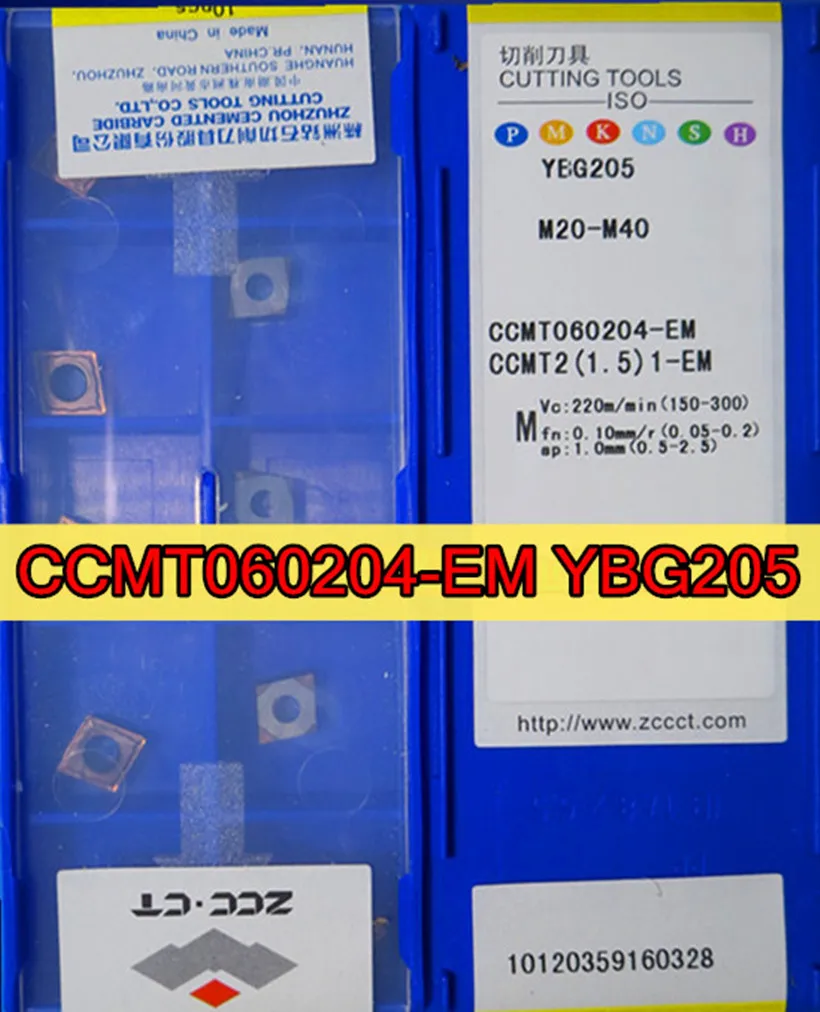 ZCC.CT 10P CCMT060204-EM YBG205 CNC Carbide Turning insert For Stainless steel 