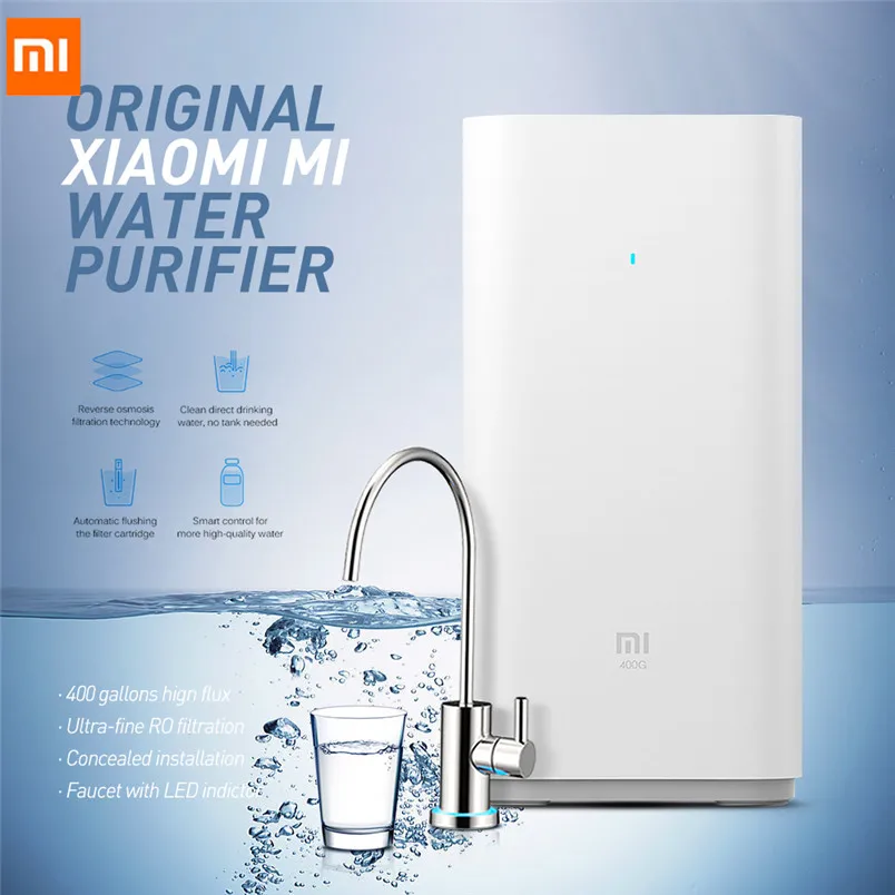 Xiaomi очиститель воды Mijia фильтры для воды Advanced очистка воды из скважины обратного осмоса технология Wi Fi приложение управление Undermouted Тип
