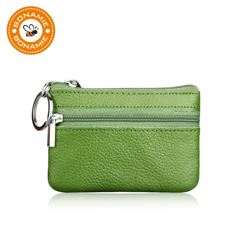 BONAMIE Genuine Leather Coin Purse Women Small Wallet Change Purses