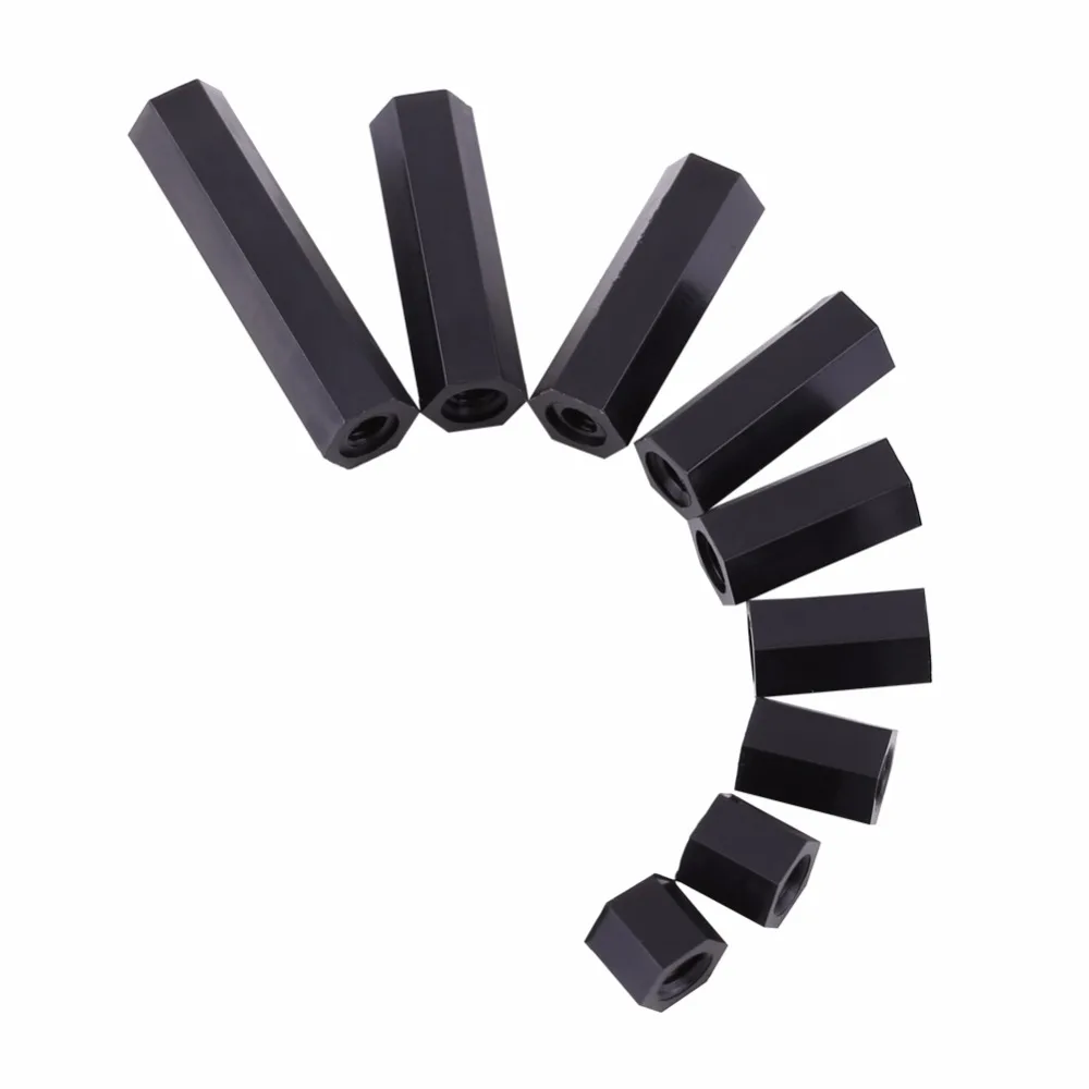 

100Pcs/Lot M3 Female x M3 vis tete creuse Female Hex Threaded Spacer Standoff PA66 Nylon Standoff For PCB Circuit Boards