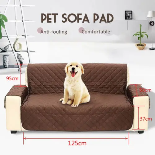 

Couch Sofa Cover Removable Quilted Couch Slipcover Pet Kids Protector With Strap