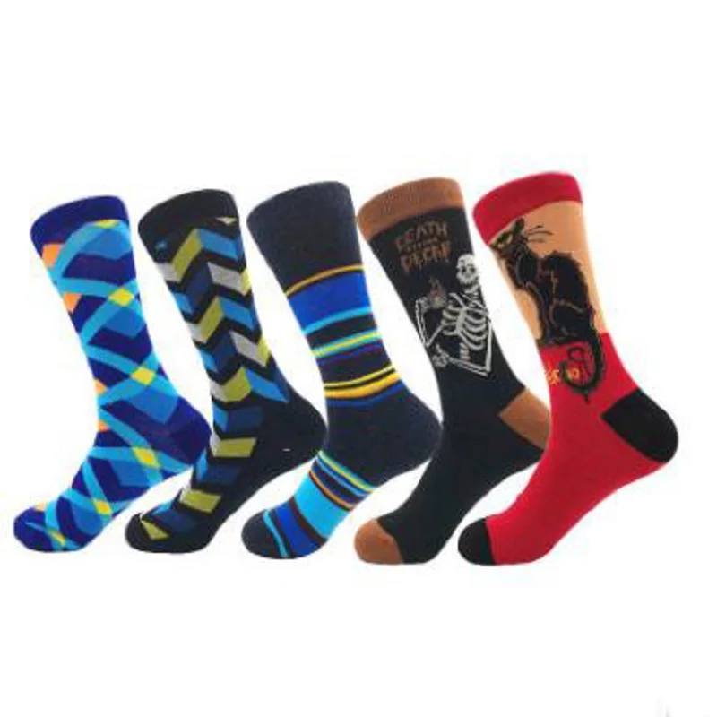 

20PCS=10 pairs 40.41.42.43.44, 45, 46 EU plus size new trend animal geometry pattern men's tube cotton socks
