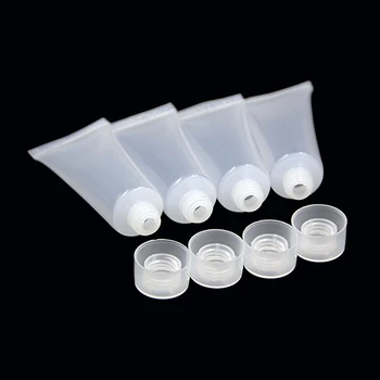 

300pcs Empty Containers Packaging Squeeze Tube Cream Toothpaste Sample Bottle Clear Glossy Plastic Lotion Tubes Screw Caps 10ml