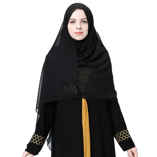 iSpchen Turbanmütze muslimische Hijab-Schal-Mütze Haube Hijab Islamische Kopfbedeckung Weiche Hijab-Schal mit langem Schal schwarz iSpchen Turbanmütze muslimische Hijab-Schal-Mütze Haube Hijab Islamische Kopfbedeckung Weiche Hijab-Schal mit langem Schal schwarz