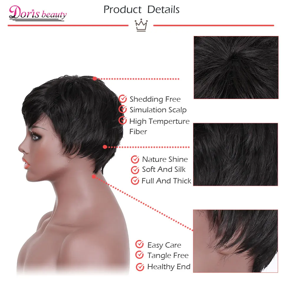 Ao Calor Perucas com Franja de Cabelo Natural