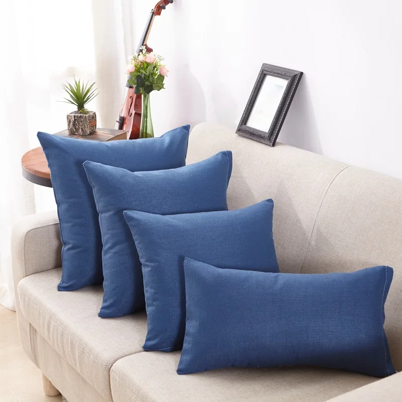 

2019 New Fashion Solid Pillowcase Simple Plain Solid Color Rectangle Chair Pillow Case Home Textile Products 6A0119