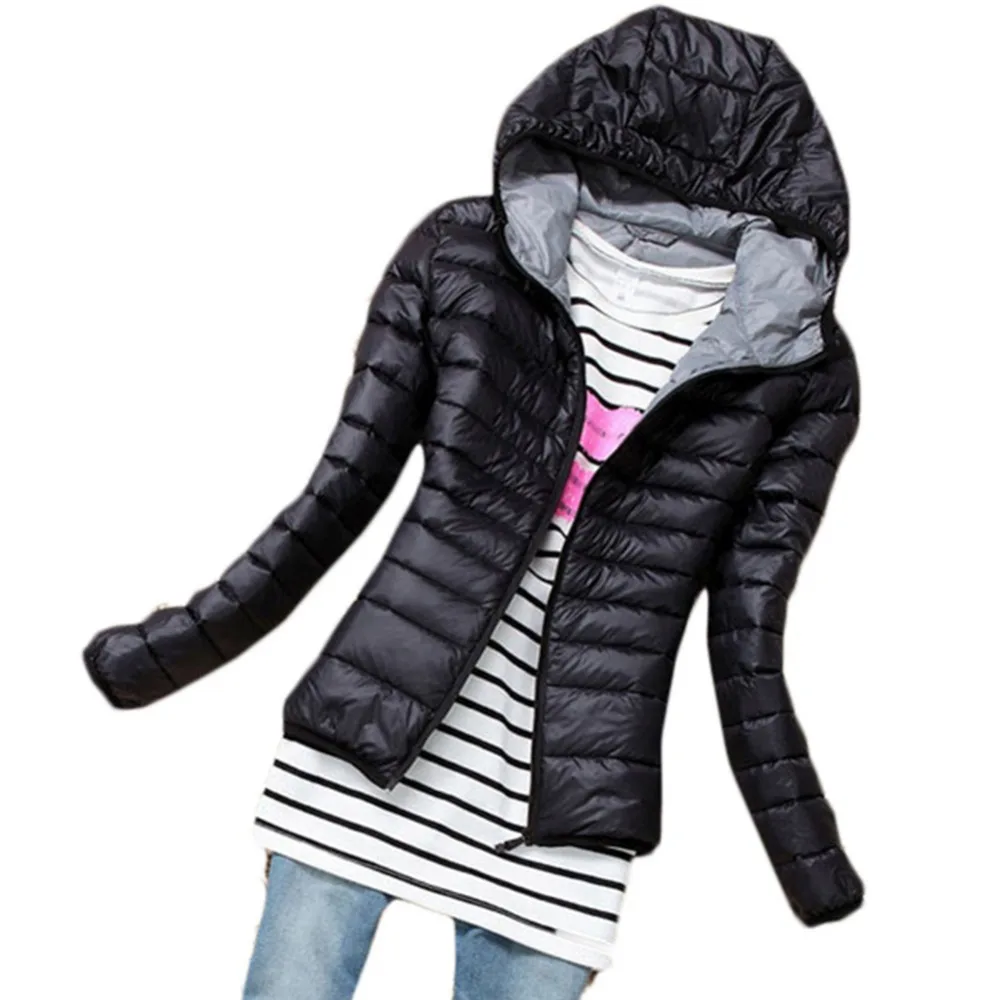 Women Candy Color Slim Down Coat Lady Winter Warm Thin Parka Jacket Overcoat Dropshipping | Женская одежда