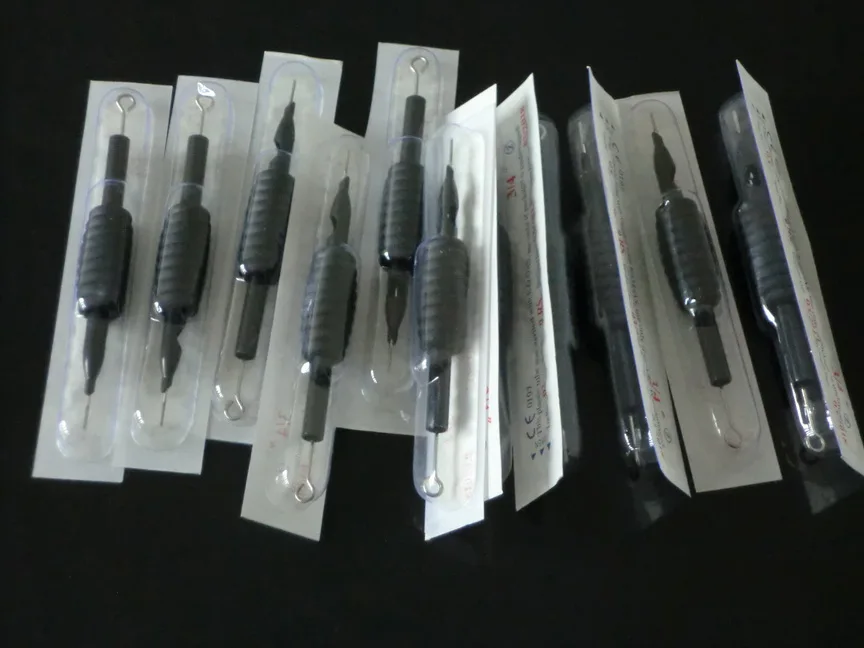60Pcs Sterile Disposable Tattoo Needle and Tube 3/4 Grip with Tip Kit