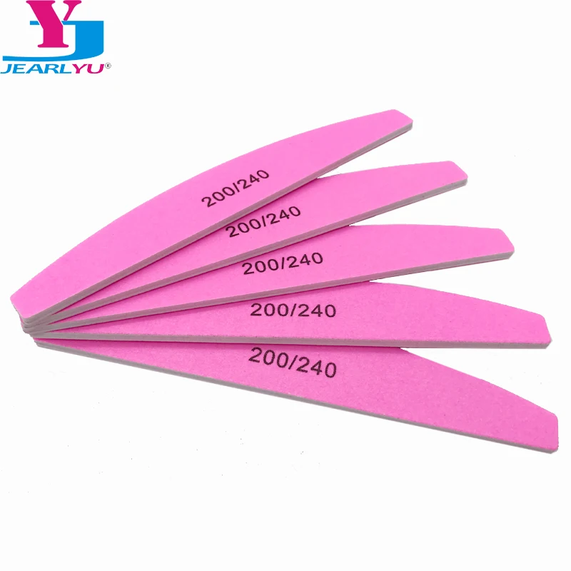 5 pcs/lot Nail Art Sanding Pink Nail File Sandpaper Grit 200/240 Buffer Polishing For Manicure