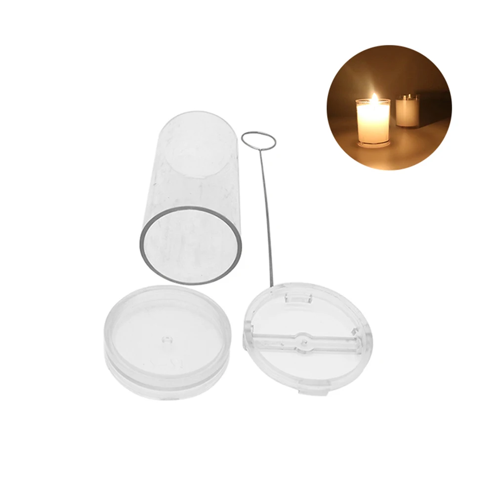 

DIY Handmade Candle Mold Spire Cylinder Plastic Clear Mould Reusable flower tealight scented candles making shaping mould