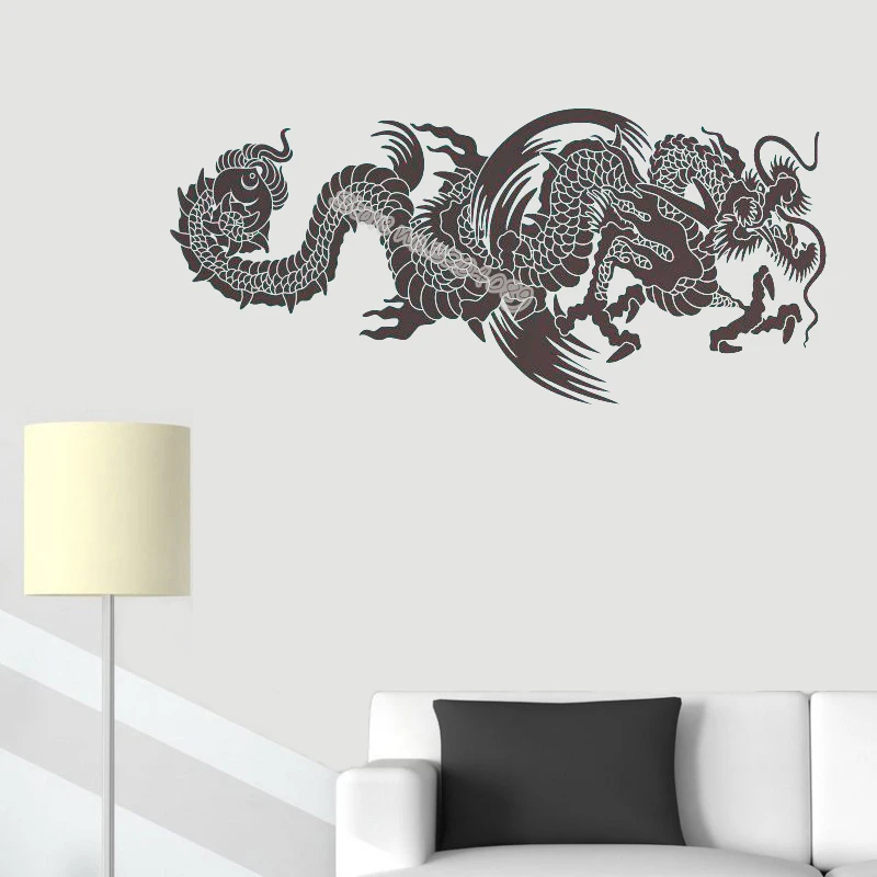Свирепый дракон настенные наклейки китайский острый Дракон коготь декор Фэнтези сказочная земля Готический абстрактный настенный стикер для гостиной EB526