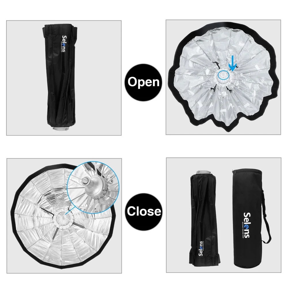 Selens 65 см диффузор отражатель параболический зонтик красота блюдо софтбокс для внешней камеры вспышка Fotografia светильник коробка сумка для переноски