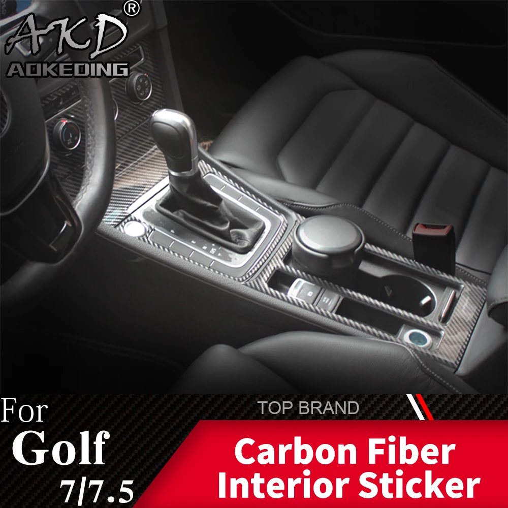 

For Volkswagen golf7/7.5 Carbon fiber Interior Trim Outlet CD Air Conditioning Central control Panel Car stickers and decals