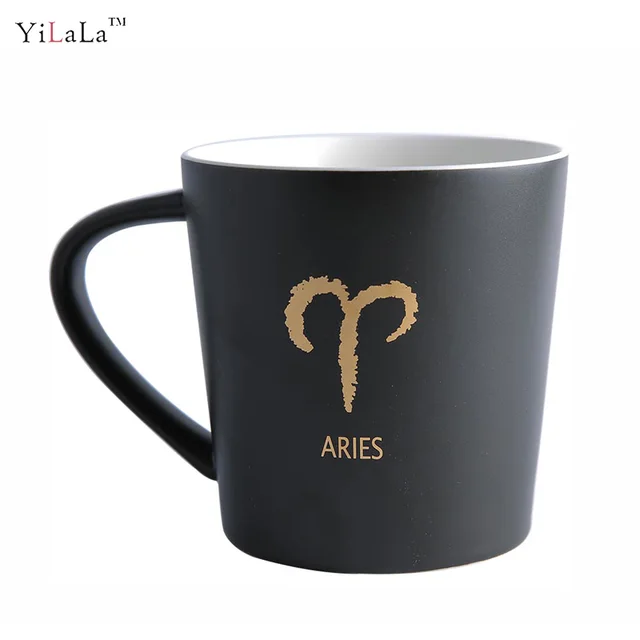 Cheap 1PC 600ml Creative Large Capacity Mug 12 Constellations White Bone China Porcelain Coffee Milk Mug Zodiac ceramic cup 