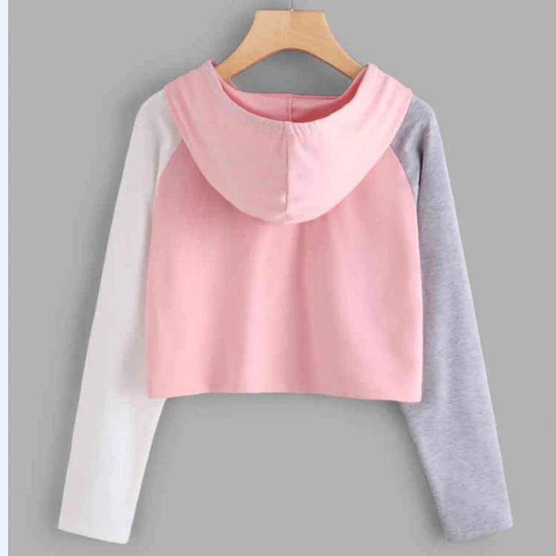  Marcus and Martinus Crop Top Hoodie Women Casual Long Sleeve Short Sweatshirt Spring Autumn Fashion