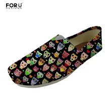 FORUDESIGNS/Повседневная Брендовая обувь на плоской подошве с милой совой; женская парусиновая обувь для удобной ходьбы; женская обувь для студентов; zapatos mujer
