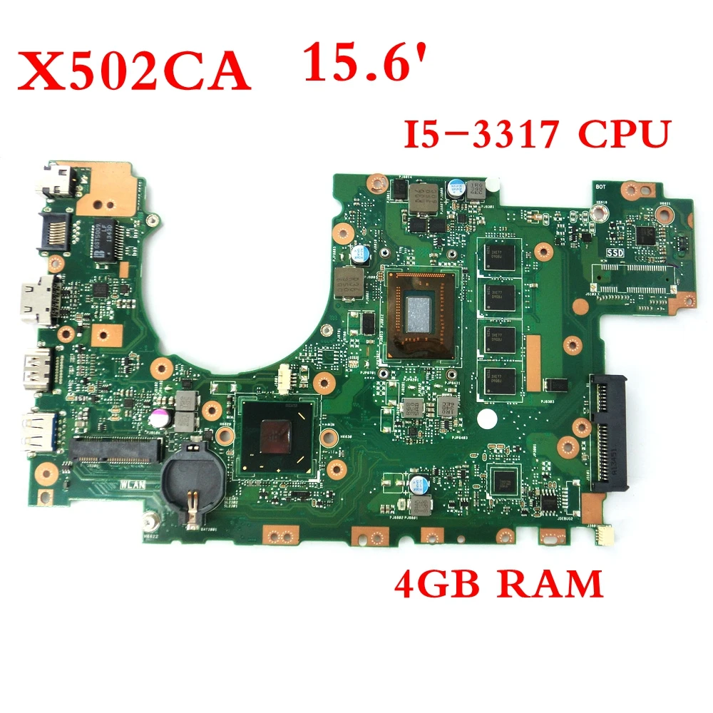 

X502CA Motherboard with I5-3317 CPU 4GB memory Mainboard For ASUS X502CA X502C F502CA X402C F402CA X402CA Laptop Motherboard