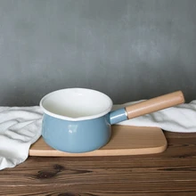 Японский стиль утолщение фарфор, эмаль молочных горшок детское питание Пан единый древесина обрабатывается тушить здоровья лапши hot pot кастрюля