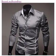 Hot Sale Mens Camisas de Vestido de Los Hombres Camisa de Manga Larga Ocasional camisa de los hombres marca slim fit camisas hombre vesti clothing tamaño M-XXXL