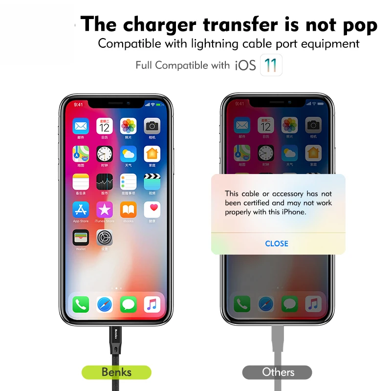 Benks телефон USB кабель для iPhone 5 SE 6 6S 7 8 X Xs Max Xr 8Pin быстрой зарядки дата передачи Apple Ipad