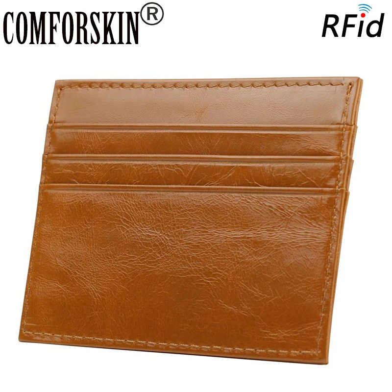 

RFID Blocking Guaranteed 100% Cowhide Genuine Leather Multi-function Super Thin Unisex Credit Card Holders 2016 Card Wallet Case