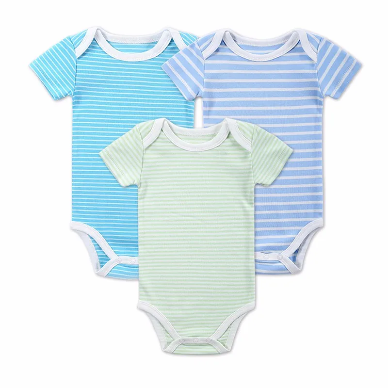 3 PCSLOT Baby Boy Clothes Newborn Baby Bodysuit Short Sleeved Cotton Baby Romper Toddler Underwear Infant Clothing Baby Outfit (6)