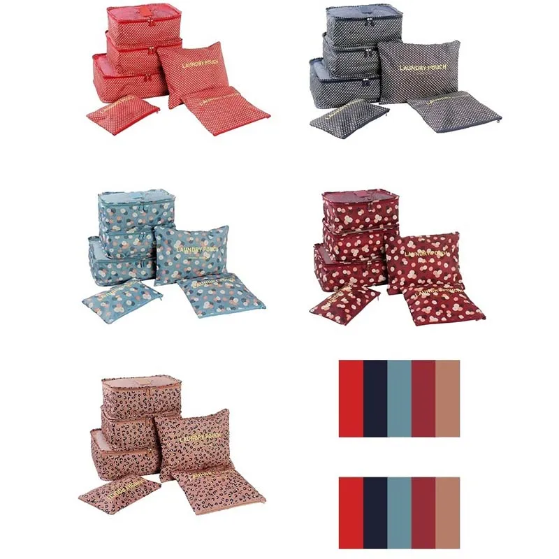 

Travel Bag set 6/7/8PCs Waterproof Multi-function Portable Cloth Place Travel Clothes Pouch Suitcase Divider Container Shoes Bag
