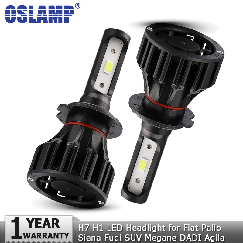 

Oslamp H7 H1 Hi lo Beam LED Headlight Bulbs COB 72W 8000LM 12v 24v Auto Headlamp for Fiat Palio Siena Fudi SUV Megane DADI Agila