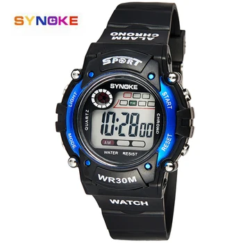 

SYNOKE Kid's clock Sport PU Band Analog-Digital Watch Alarm Date LED Waterproof Wristwatch Watches Backlight Children WristWatch