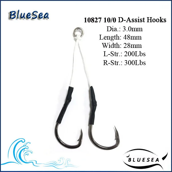 10827 10/0 *20 Pcs/Pack Stainless Steel Double Jigging Assist Hooks