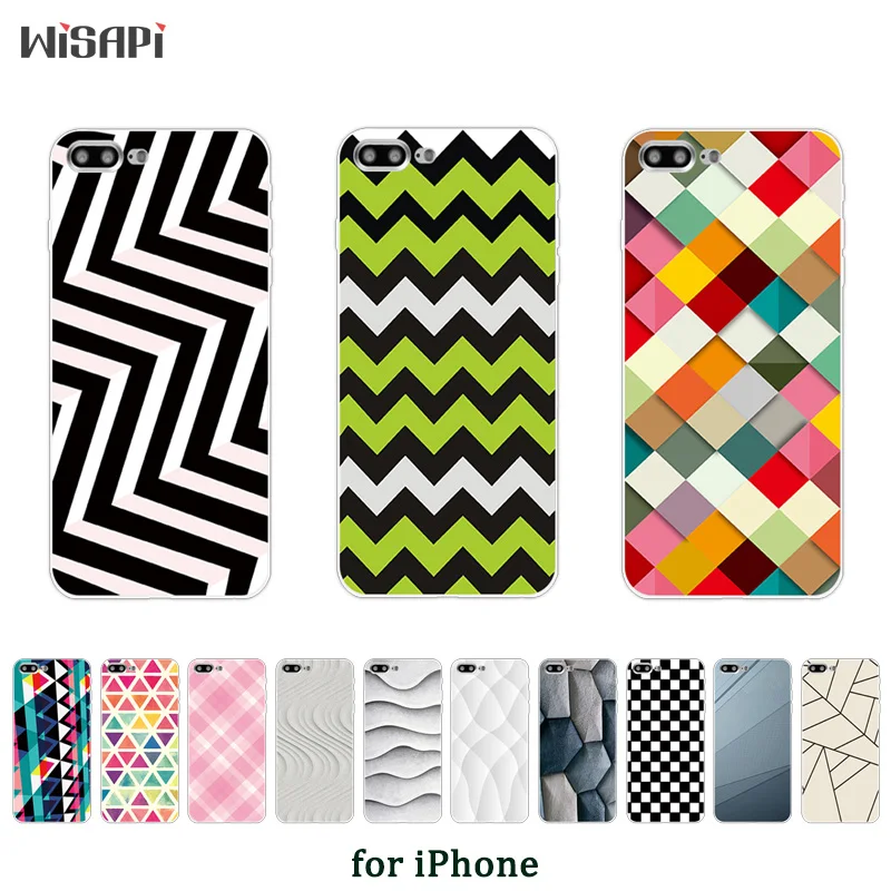 

Silicone Case For iPhone 7 7plus 8 X 10 Shell for iPhone 5s 5c SE 6 6s 6plus Transparent Matte TPU Square Printed Phone Cover