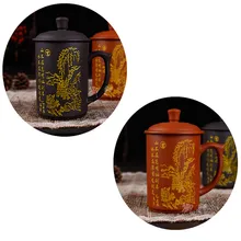 Yixing руда, фиолетовая чашка со специальным покрытием, чайные чашки для здоровья, расписанные вручную, чайные наборы кунг-фу, 6 стилей, черный, красный, розовый набор для чая, чашка