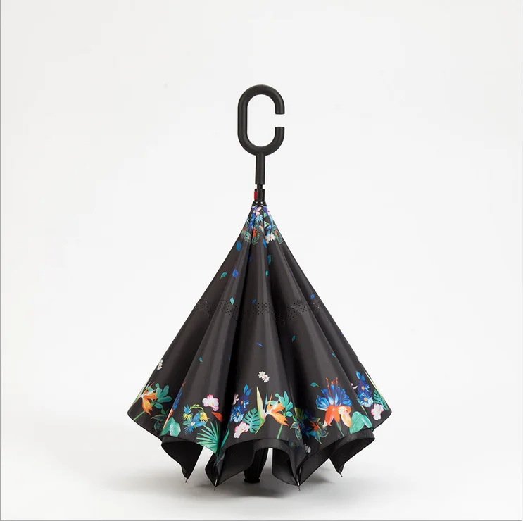 26 цветов двойной слой обратный зонтик открыть/закрыть в узком космосе креативный Графический ветрозащитный автомобильный зонтик - Цвет: 20