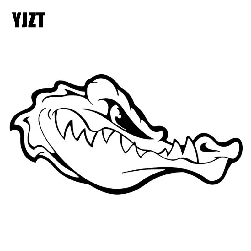 YJZT 16.3CM*8.4CM A Fierce Crocodile Creative Car Stickers Decor Trunk Vinyl Decal Black/Silver C4-1476 | Автомобили и мотоциклы
