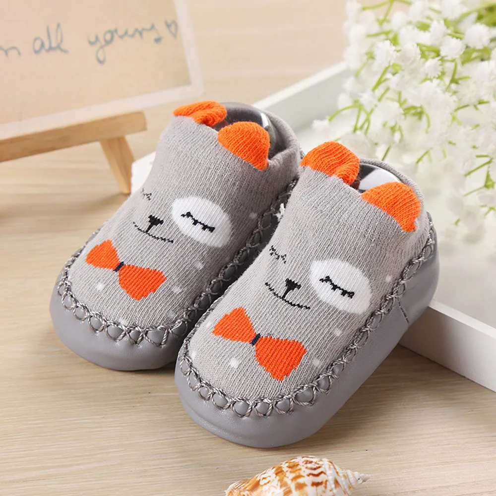 Newborn Baby Boys Girls Cartoon Ears Floor Socks Anti-Slip Baby Step Shoes Socks Zapatos de bebe - Цвет: Gary