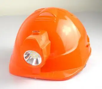 Светодиод для шахтера защитный шлем с лампой шахтерский Налобный фонарик шляпа 2800mA BK1000 - Испускаемый цвет: Orange