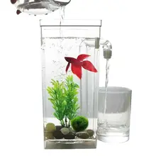 NOCM-LED мини аквариум для аквариума самоочищающийся бачок чаша удобный стол аквариум для офиса украшение дома аксессуары для домашних животных