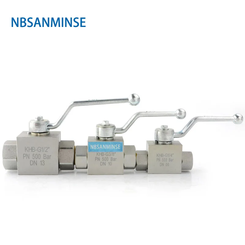 NBSANMINSE High Pressure Hydraulic Ball Valve KHB 1/8 1/4 3/8 1/2 Carbon Steel NPT G Manual Valve Engineer Industry On Off valve