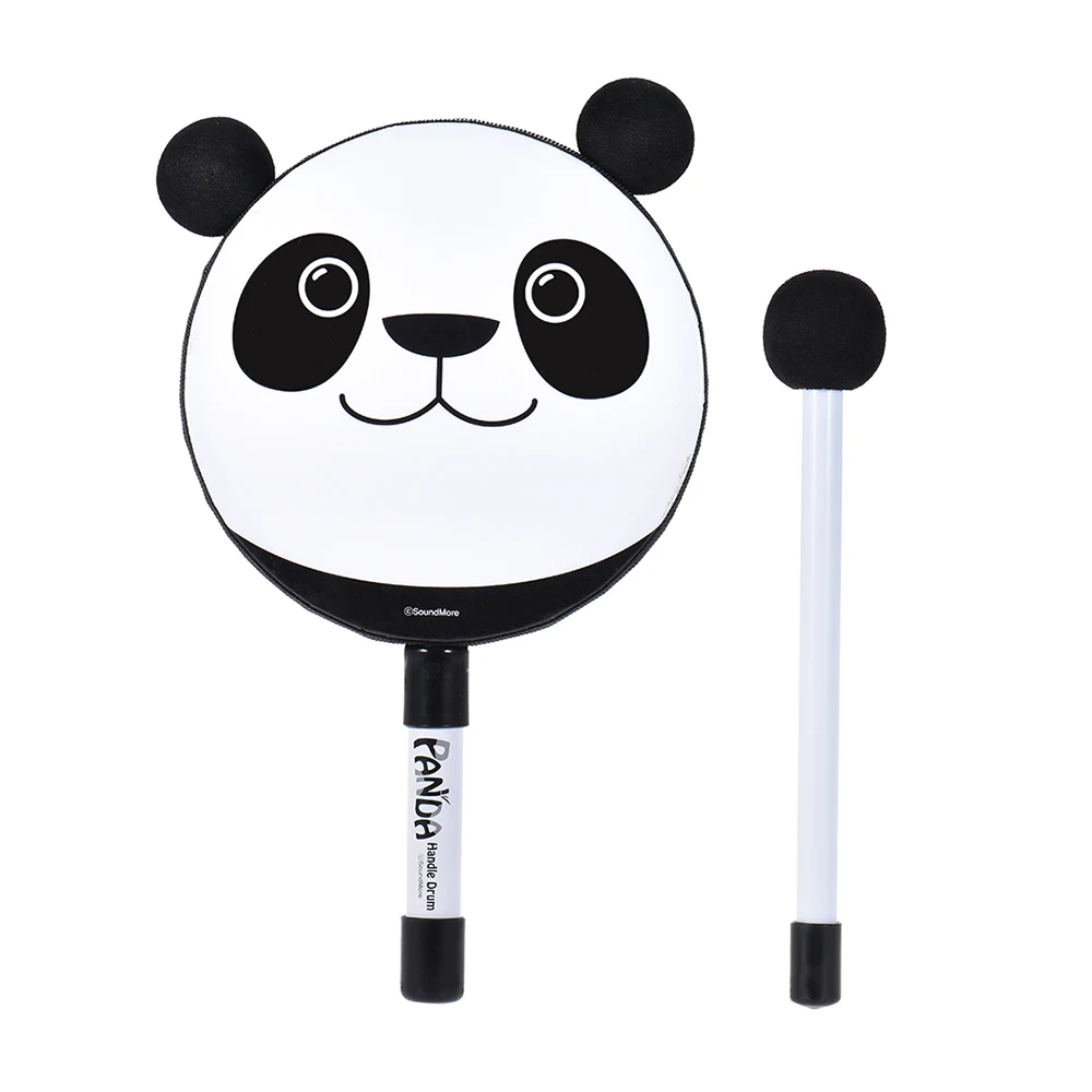 6in панда Тамбурины ударный музыкальный инструмент игрушка подарок с молотком для маленьких детей