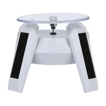 

Solar Powered 360 Degree Jewelry Turn Table Rotating Display Stand LED Light