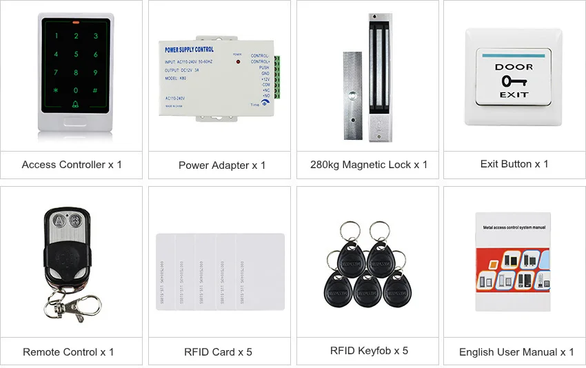 Diysecur магнитный замок 8000 пользователь 125 кГц RFID touch Reader пароль клавиатуры дверные Управление доступом безопасности Системы комплект C20