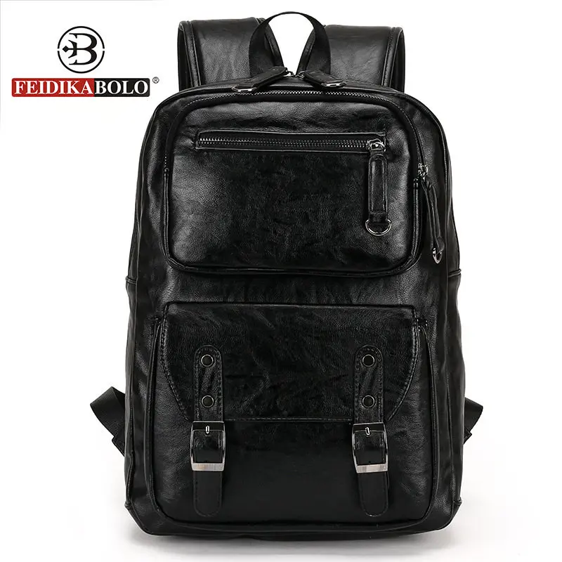 

European and American style Solid high quality Genuine leather men backpack shoulder bag Schoolbag computer Travel bag 6002-F