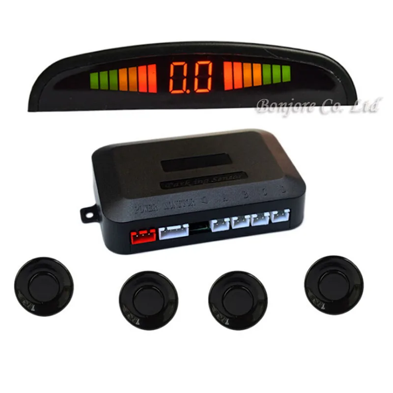 

NEW Car LED Display Reversing 4 Parking Sensor Radar System Audio Buzzer Alarm,Free Shipping