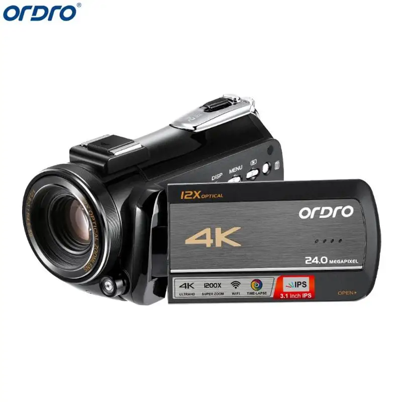 

Ordro AC5 4K UHD12X Digital Video Camera FHD 24MP WiFi IPS Touch Screen 100X Digtal Zoom 12X Optical Zoom Camcorders