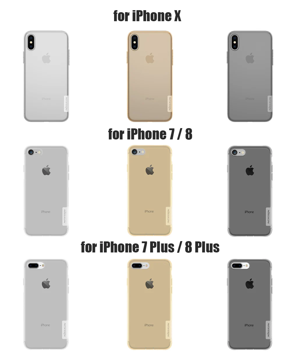 for iPhone 11 Pro Max X XR XS Max Case Nillkin TPU 0.6mm Ultra thin Phone Cases for iPhone X 8 7 Plus Silicone Cover Clear Case case iphone 6